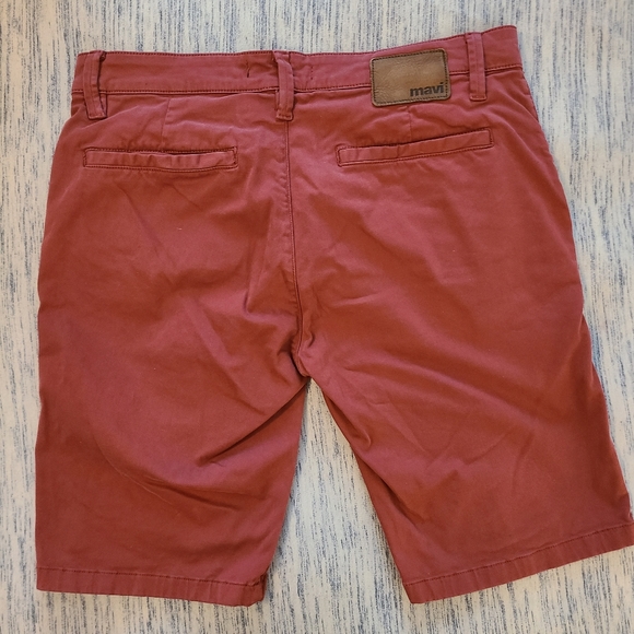 Mavi Jacob slim chino shorts men's size 34 Rose Wood Red - Picture 4 of 5